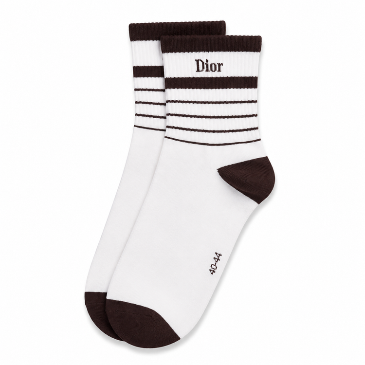 جوراب نیم ساق مردانه طرح Dior سفید