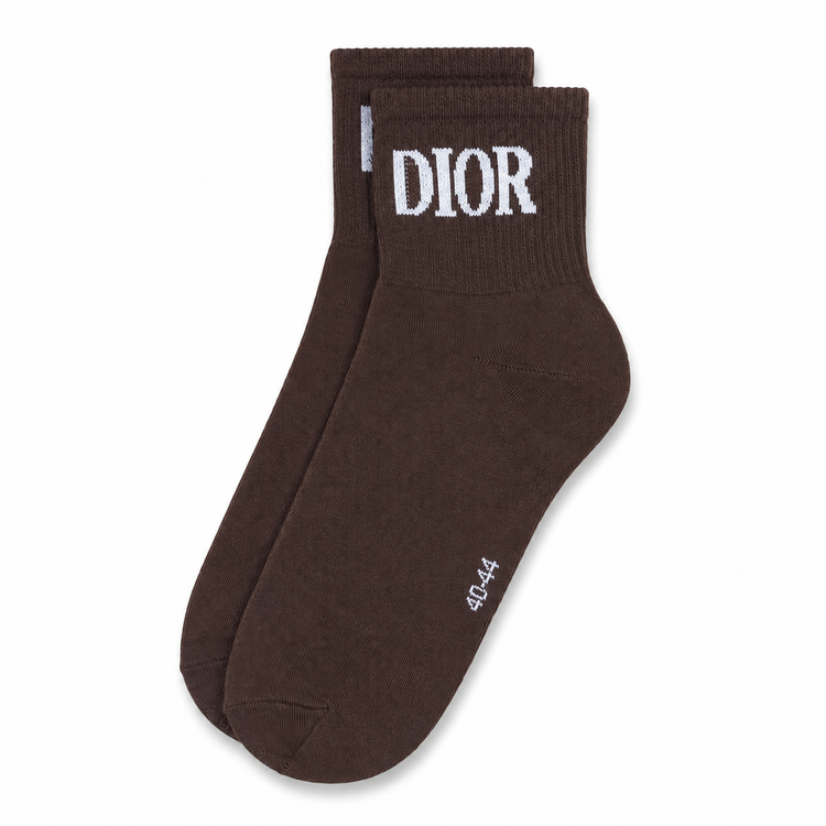 جوراب نیم ساق مردانه طرح Dior قهوهای